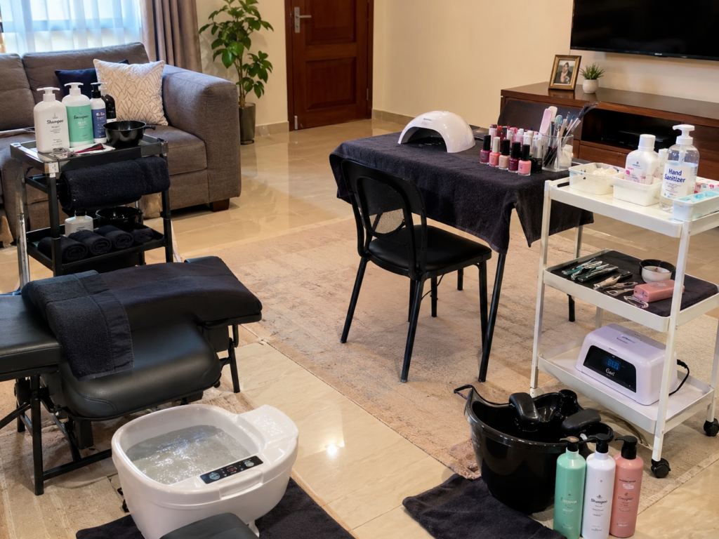Home service nail appointment set up